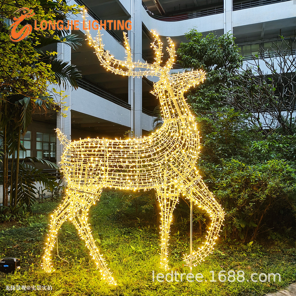 4 metros de altura 2,5 metros de longitud LED iluminado ciervo lámpara de modelado LED lámpara de modelado de Navidad iluminada lámpara de animales