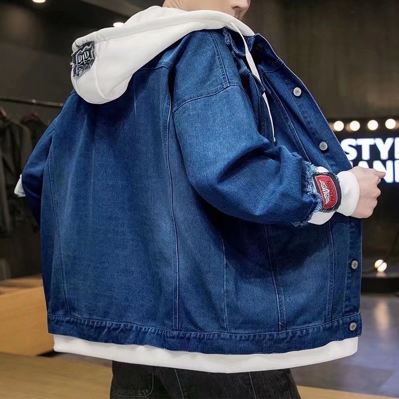 デニムのコートの男性の春と秋のファッションのブランドのジャケットの男性のカジュアルでかっこいい春の子供の青少年の学生の服|undefined