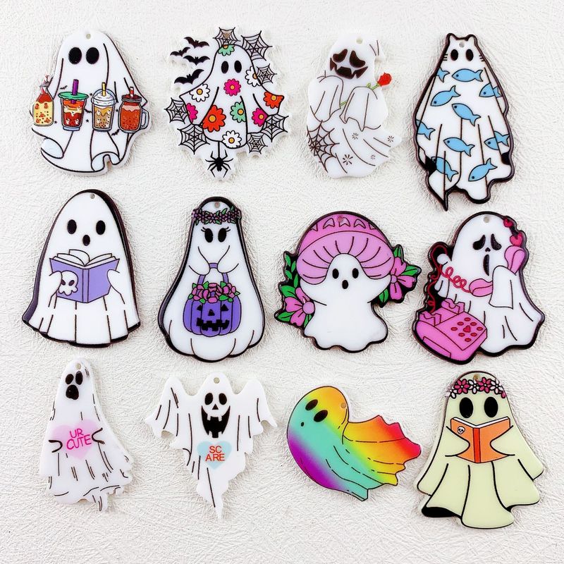 クロスボーダーの人気アクリル両面プリントカラーゴーストハロウィンシリーズはDIYアクセサリーのペンダントを飾ります。|undefined