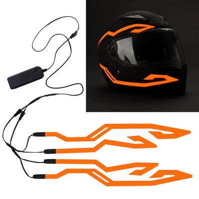 One Drag Four Helmet Strip Light-emitting: Cold light sheet - one-to-four-helmet-strips-orange