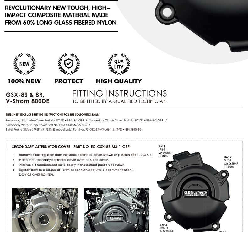 Suitable for Suzuki Gsx-8S/8R V-Strom 800De Engine Protection Side Cover Suzuki Gsx8R