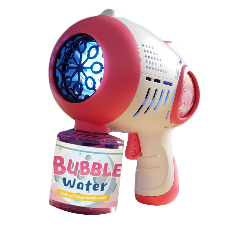 Red transfronteriza de celebridades de la red, máquina de burbujas eléctrica porosa, pistola de burbujas automática para niños de mano, puesto de juguetes al aire libre al por mayor