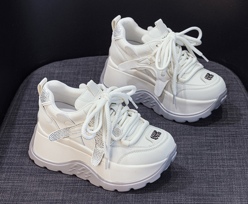 Giày sneaker nữ đế dày phong cách thể thao tăng chiều cao — 5008 lót đơn trắng, 5008 lót đơn xám, 5008-1 lót lông trắng, 5008-1 lót lông xám chi tiết 13