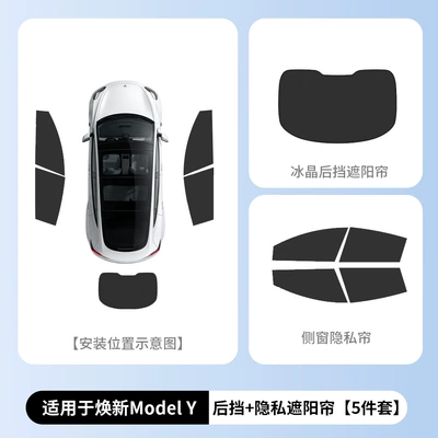 Car curtains: for camping, Model Y/3 new - renewed-y4-piece-set-for-front-and-rear-side-windows-rear-window-original-vehicle-dimensions