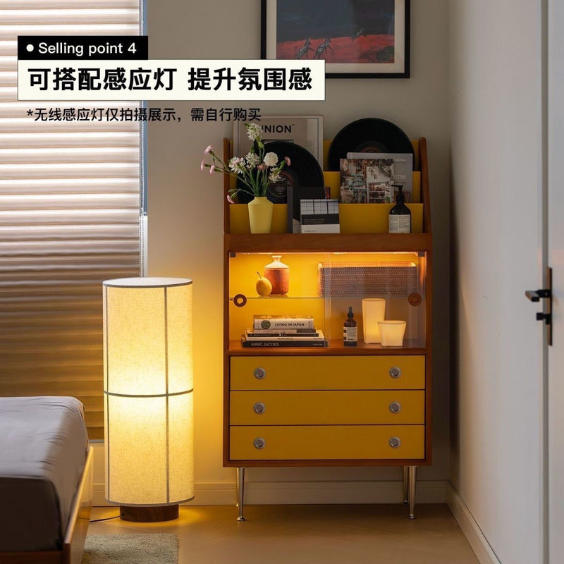 复古尼尔森中古客厅沙发电视实木边柜展示柜卧室日式收纳储物柜|undefined