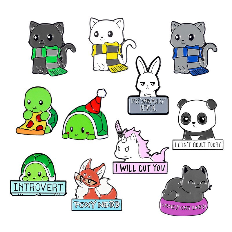 10g Weight Brooches Classification Daily Occasion Alloy Material Animal Pattern Unisex Gender Stoving Varnish, Metal Design Cartoon Style Style White, Green Color Cartoon Style Pin Animal Alloy Stoving Varnish Metal Unisex Brooches 2