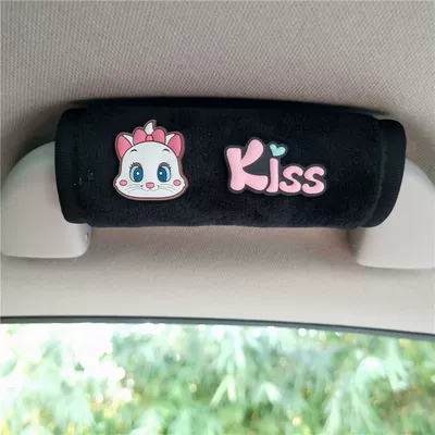 Protective Cover Roof Pull Gloves: Sürətlər qutusu və əl tormozu başlıqları - black-velvet-a-small-flower-cat-handle