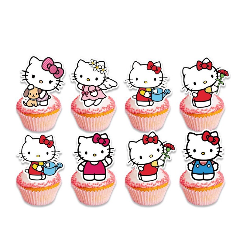 New Hello Kitty Kt Cat Birthday Party Supplies Cute Cartoon Colorful Cake Toppers Decoration New Hello Kitty Kt Cat Birthday Party Supplies Cute Cartoon Colorful Cake Toppers Decoration