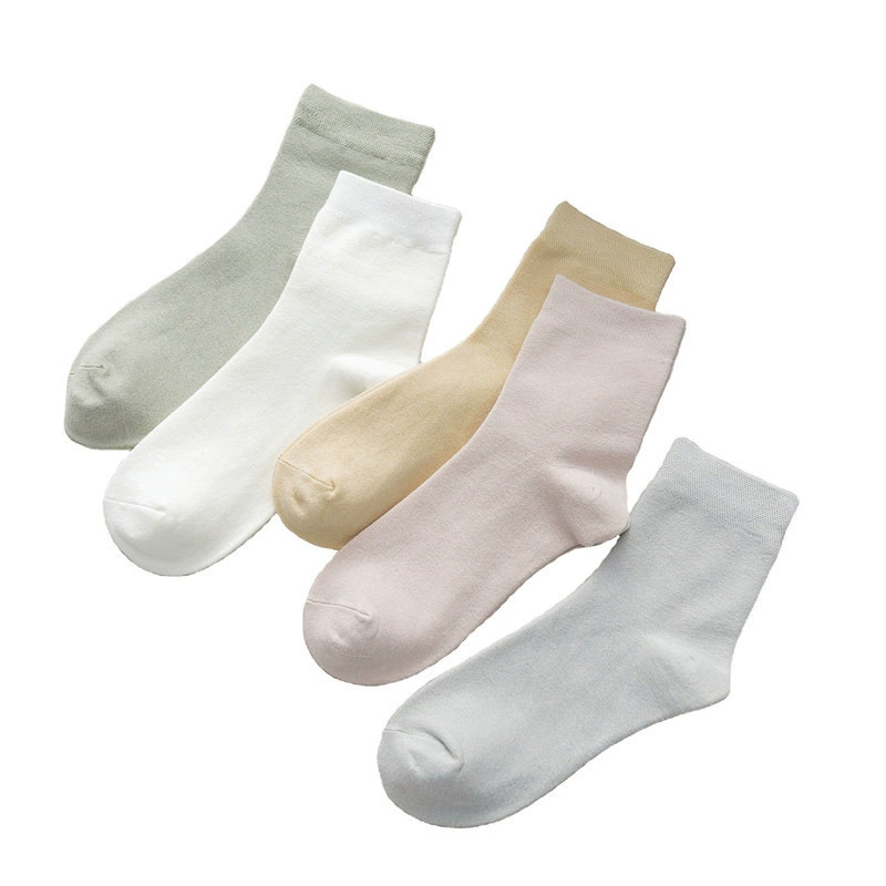Spring summer colored breathable socks, mid-length, absorbs sweat and smell