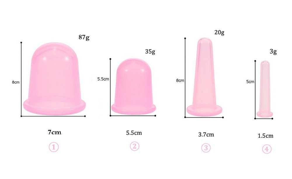 Silicone Cupping Therapy Set 4 Piece Vacuum Massage Cups for Home Body Care Fitness Recovery key features