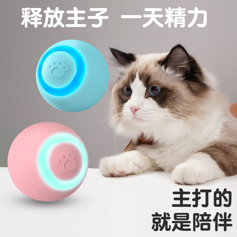 新しいクロスボーダーペットおもちゃボールローリングトラックボール充電式自動猫面白いアーティファクト自己楽しみ退屈解消耐噛み猫ボール|undefined
