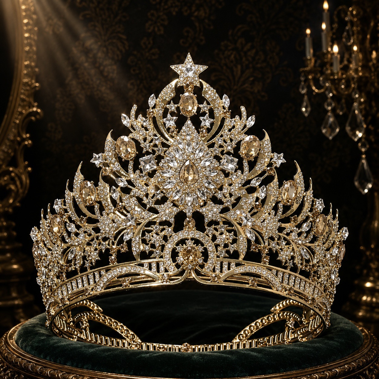 2026 nueva fábrica transfronteriza venta directa europea y americana elegante temperamento concurso de belleza boda corona corona corona de etapa de novia