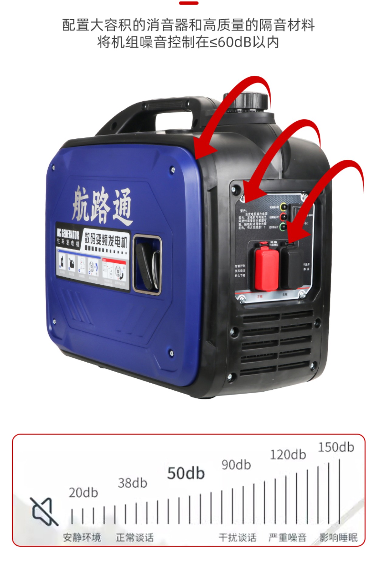 24V car-mounted parking air conditioner, gasoline generator for large trucks, variable frequency, quiet operation, 12V portable outdoor unit
