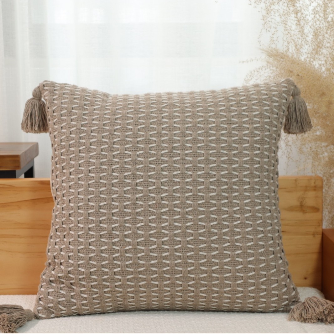 insert silent bohemian veludo bordillo tejido lino geométrico almohada almohada sala de estar sofá dormitorio cojín