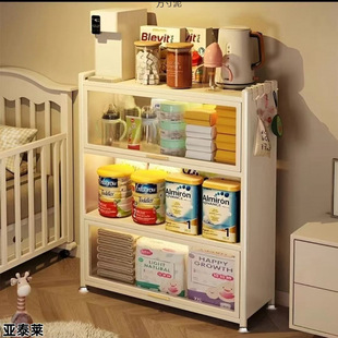 Baby Feeding Table Storage Cabinet Floor-Standing Baby Supplies Storage Rack Toy Milk Powder Can Multi-Layer Organizing Storage Cabinet