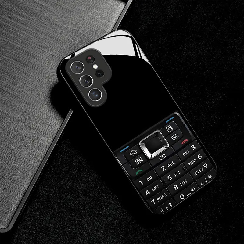 适用三星S24手机壳S25Ultr复古手机A17玻璃壳A90软边S23保护套A07