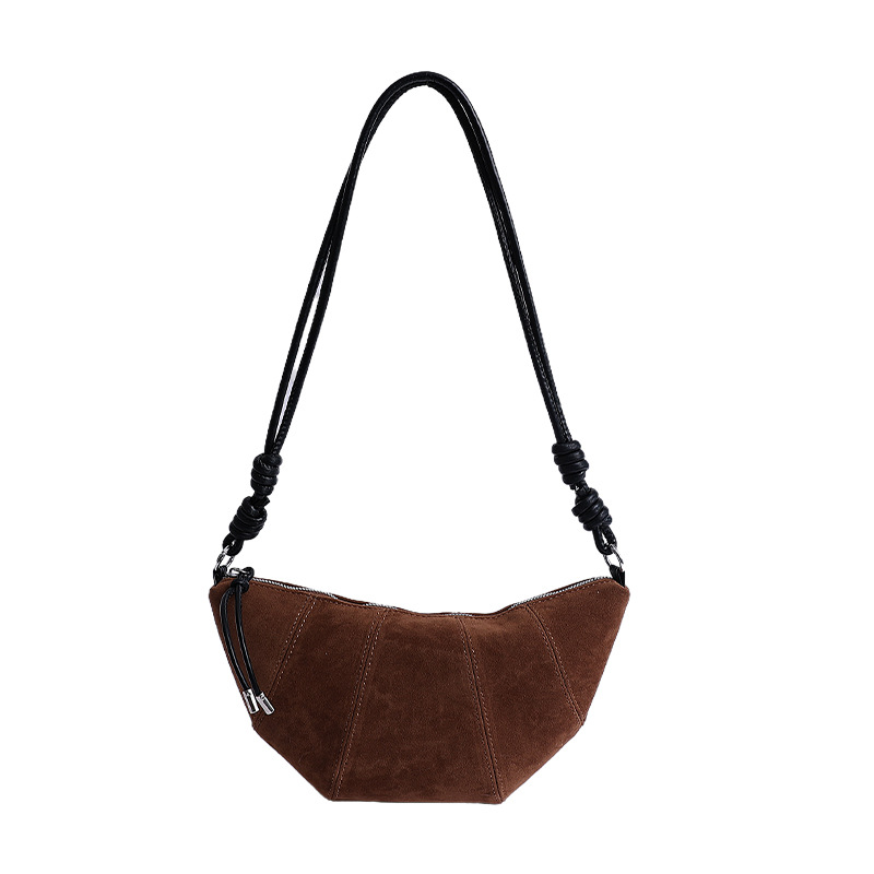 Bolso Bandolera Tipo Dumpling de PU con Costuras para Uso Diario
