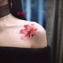 哎哟微wall 肩膀彼岸花锁骨少女心胸前性感纹身贴防水女 持久图案