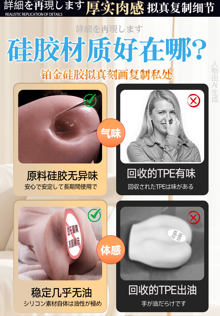 Jiuai Airplane Cup Male Masturbation Device Silicone Portable Adult Toy — detail image 5