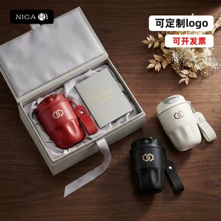 定制logo陶瓷内胆保温杯高颜值小众水杯轻奢高级感便携随行咖啡杯