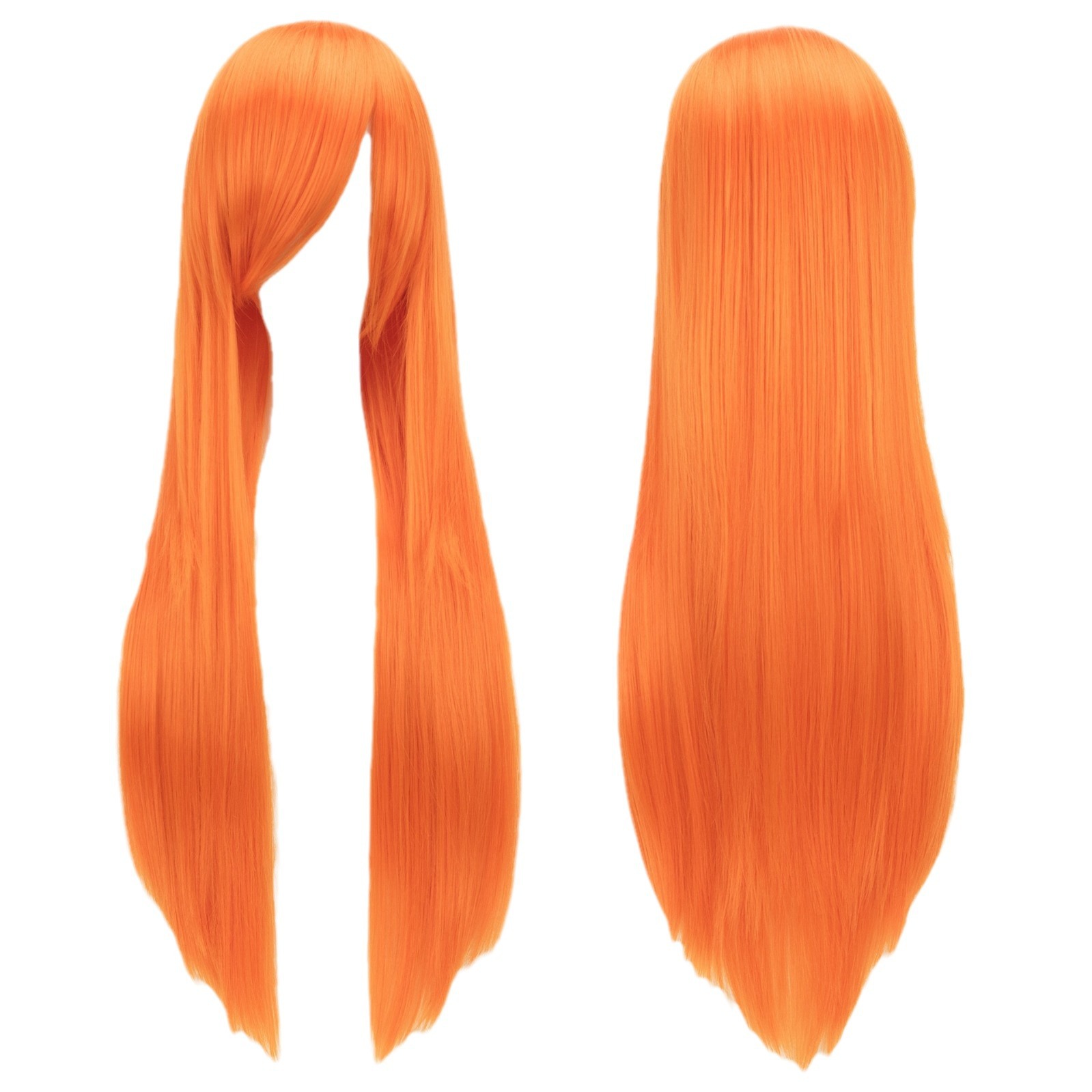 Universelle Cosplay-Perücke, farbenfroh, langes, glattes Haar, 80 cm, hitzebeständige Seide, Anime-Kopfschmuck, synthetische Haarverlängerungen_voghion.com