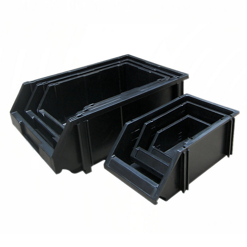 黑色组立式防静电零件盒 斜口物料盒 电子元件箱 塑料工具盒