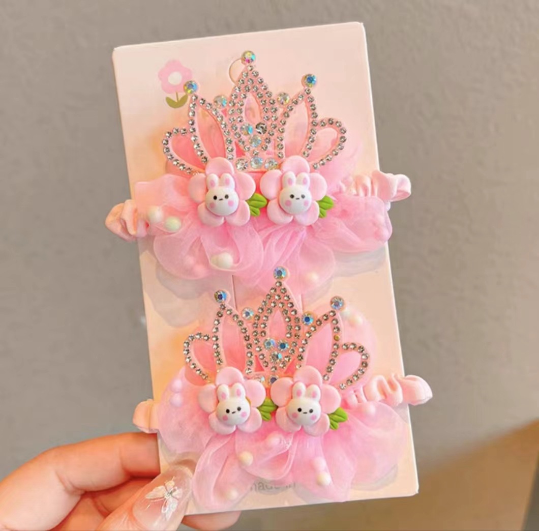 Niños Super Fairy Crown Flower Círculo del intestino delgado Banda de goma tocado niña rosa flor bebé cola de caballo cuerda de cabeza