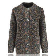 UNMUN中老年毛衣女加厚针织衫秋冬妈妈装高档开衫毛衣马海毛彩线