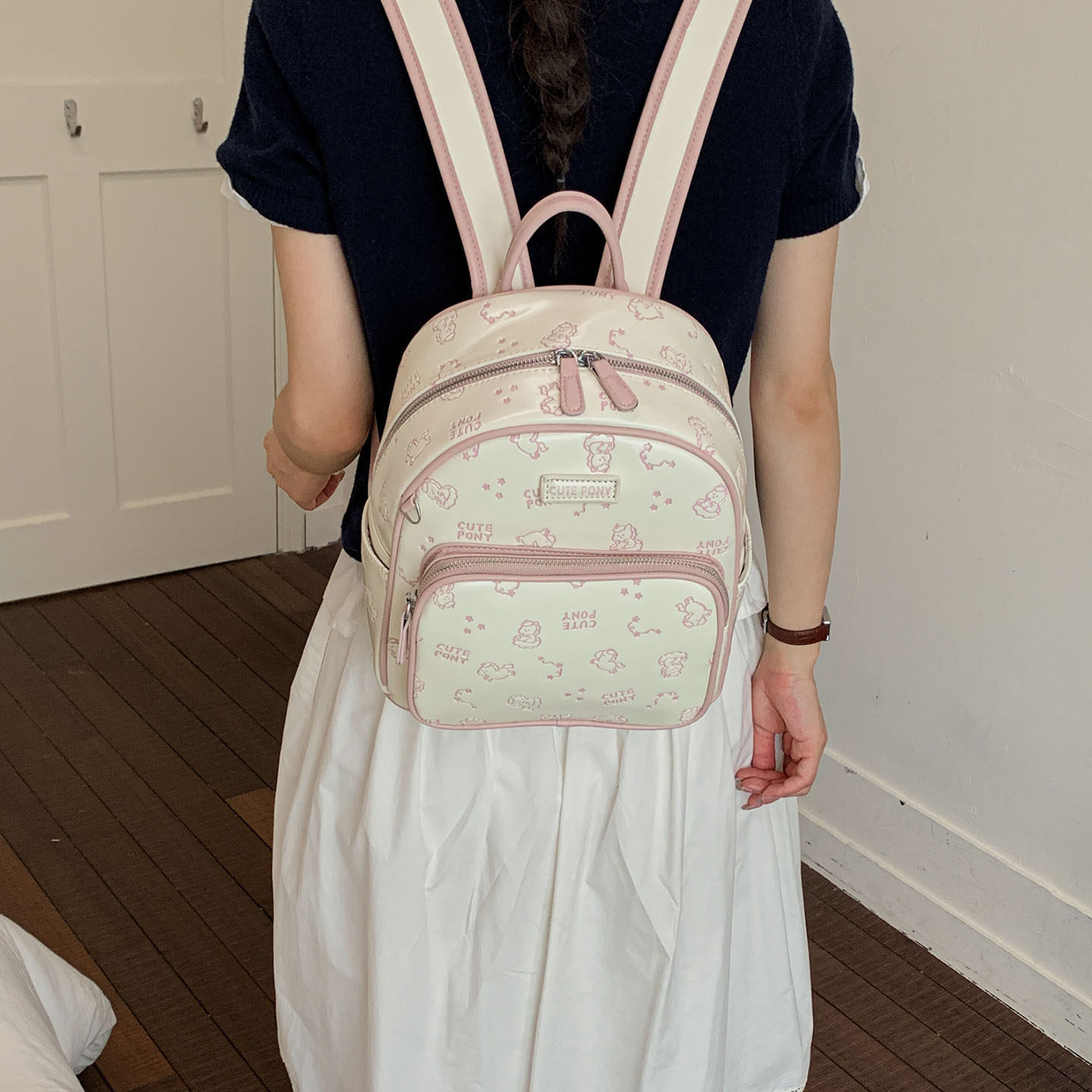 Clase encantadora moda de gran capacidad 2026 viento multicolor mochila de la universidad de viaje nueva mochila coreana