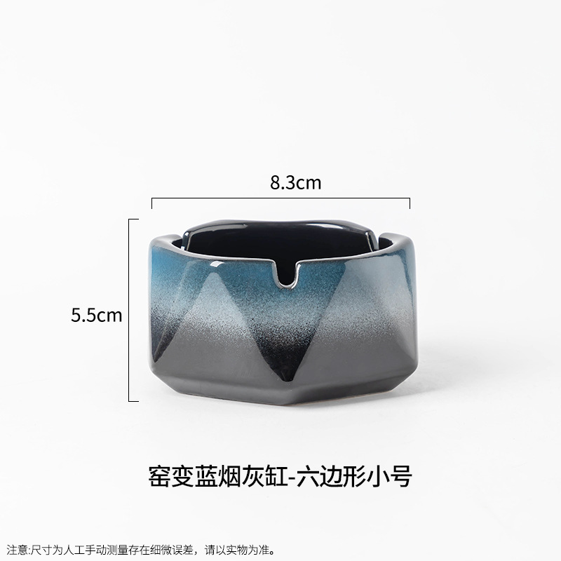 Cenicero de cerámica de gran tamaño, personalidad creativa, hogar retro estilo chino, sala de estar de lujo ligera, cenicero de tendencia de oficina