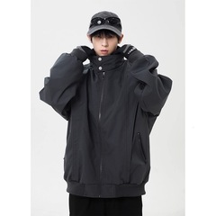 工装外套男春秋季休闲宽松立领夹克2025新款美式潮牌痞帅衣服男装