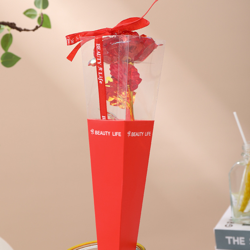 Caja de regalo de flores para el día de San Valentín, productos acabados de imitación de flores de oro, flores simples, regalos de alta calidad