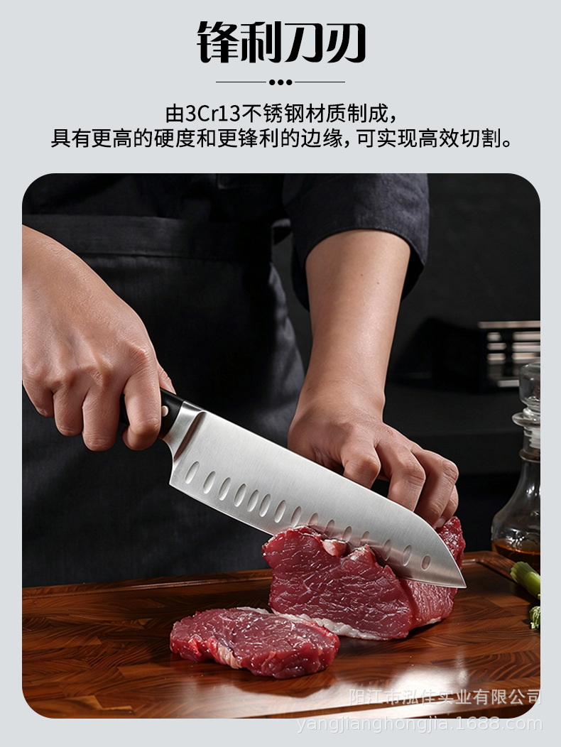 Cross-border single steel head tool set steel head ABS handle Western style stainless steel chef knife sharp commercial chef knife