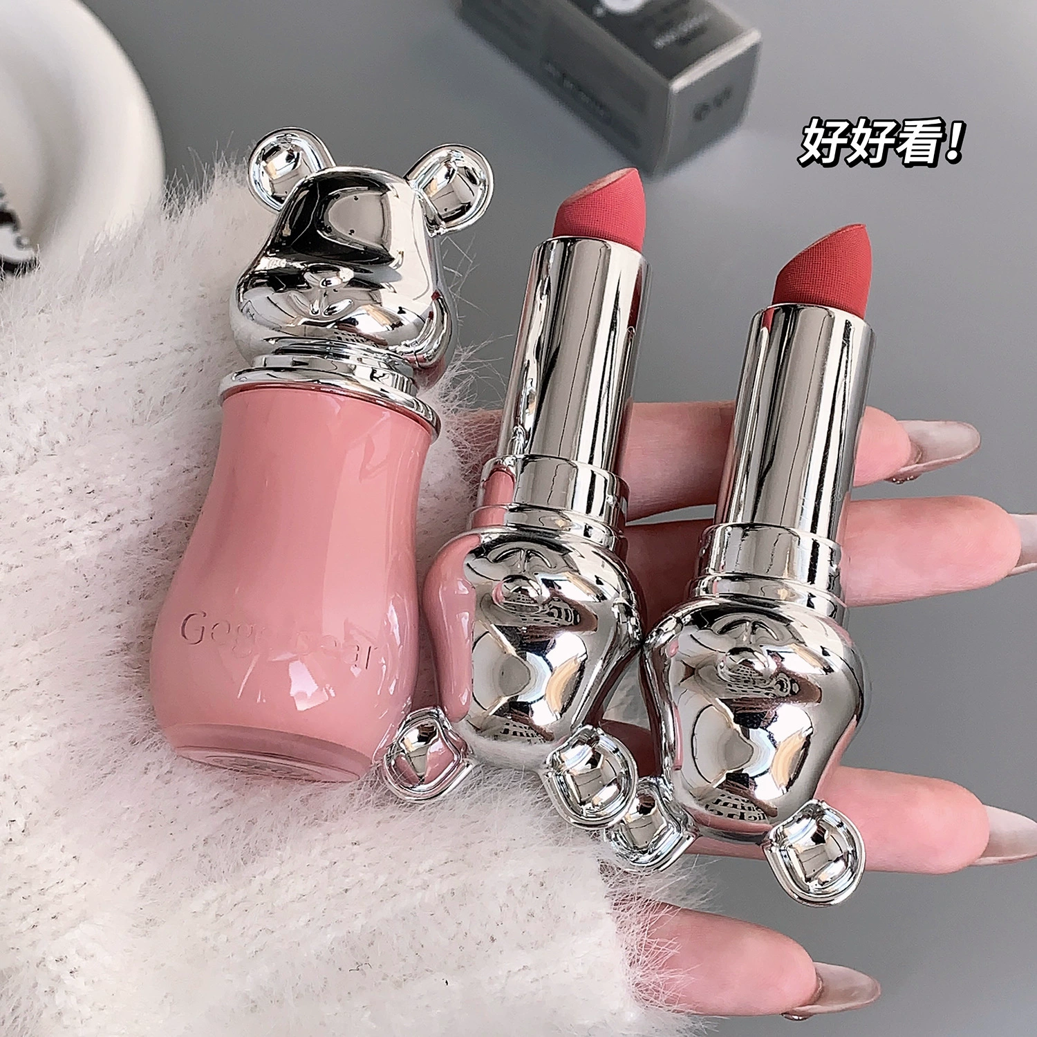Помада Mink Velvet (Gege Bear) 3,5 г, матовое мягкое финишное покрытие, тюбик в виде мишки, 6 оттенков