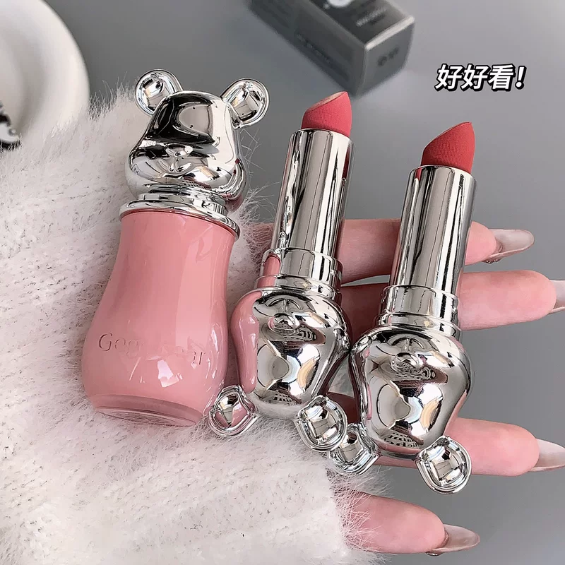 Помада Mink Velvet (Gege Bear) 3,5 г, матовое мягкое финишное покрытие, тюбик в виде мишки, 6 оттенков