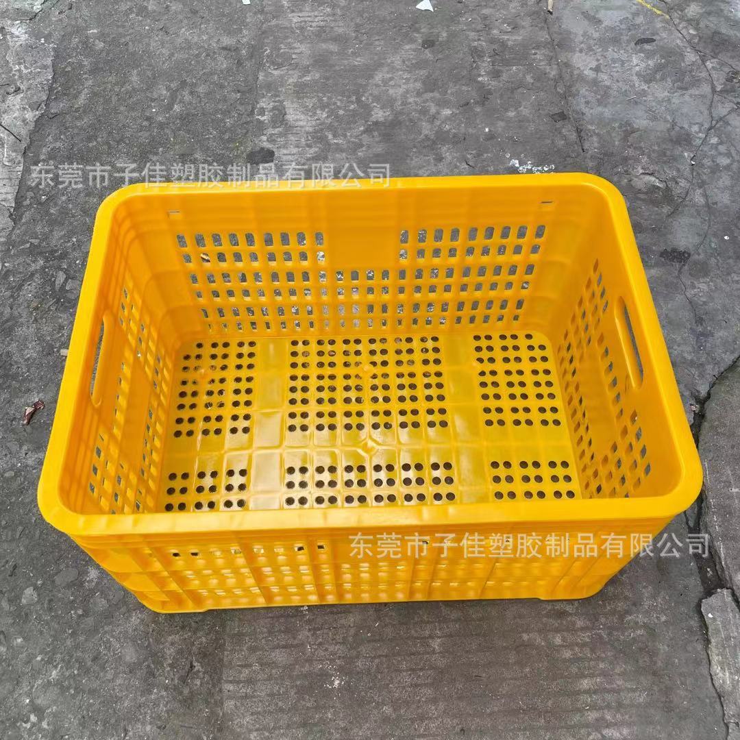 中山黄色加厚塑胶萝 620*425*300收纳框 批发