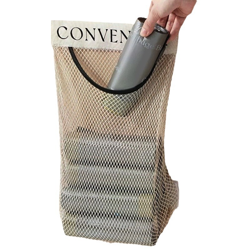 Bolsa de plástico bolsa de almacenamiento artefacto montado en la pared bolsa de almacenamiento de gran capacidad bolsa de plástico de almacenamiento Velcro bolsillo neto