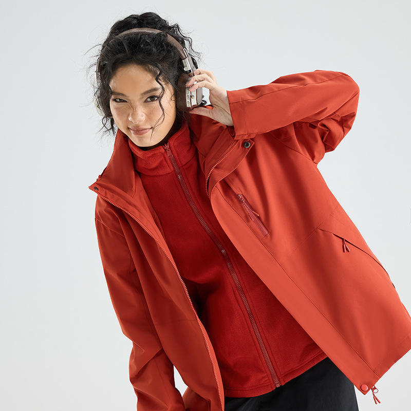 Veste de randonnée imperméable 3 en 1 – Manteau de montagne coupe-vent doublé polaire amovible pour hommes et femmes, équipement d'aventure en plein air toutes saisons_voghion.com