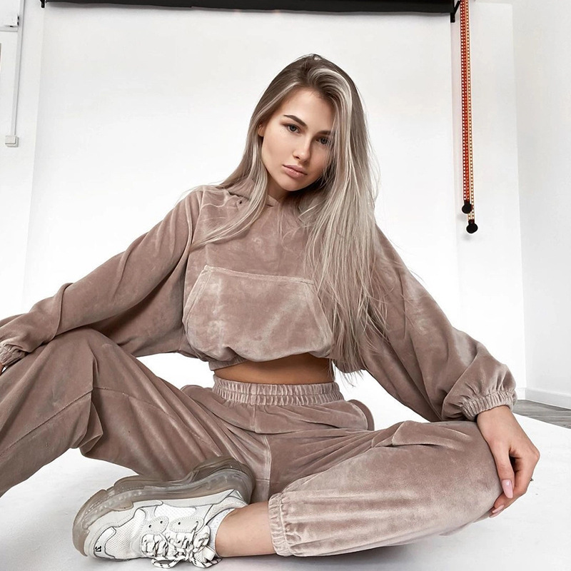 ng2510292 Ng2510292 Ng2510292 2025 On Cross-Border Spring Autumn Fashion Sports European American Women's Sleeve Hooded Sweatshirt And Long Pants_voghion.com