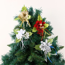 新款双头7角圣诞花彩带圣诞树装饰品配件圣诞花环杆子仿真假花