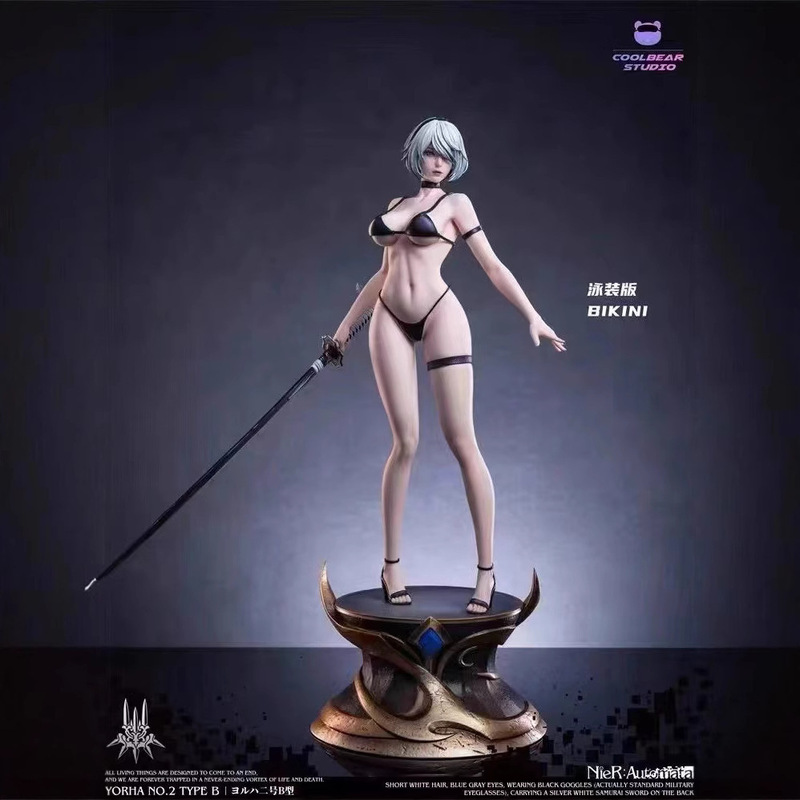 Wholesale Nier Automata 1/4 Double-Headed Sculpture Swimsuit 2B Double-Headed Sculpture Hand Model Gift