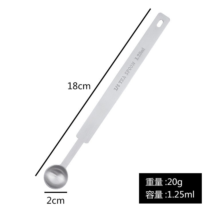 Edelstahl Messlöffel Mit Langem Stiel Für Backen Und Tee_voghion.com
