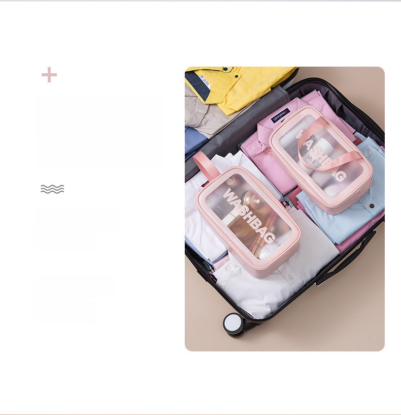 PU frosted waterproof cosmetic bag large capacity high-looking portable cosmetic storage bag wash swimming bag