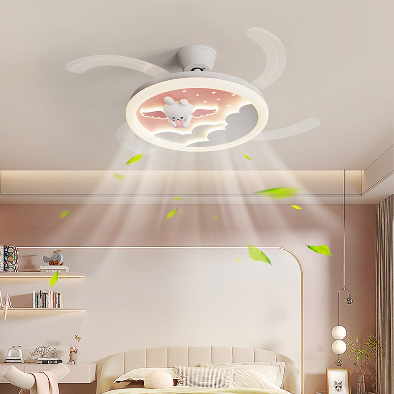 Master Bedroom Kidsren's Room Invisible Fan Lamp Ceiling Fan Lamp 2025 New Living Room Dining Room Fan Chandelier Integrated Lamp