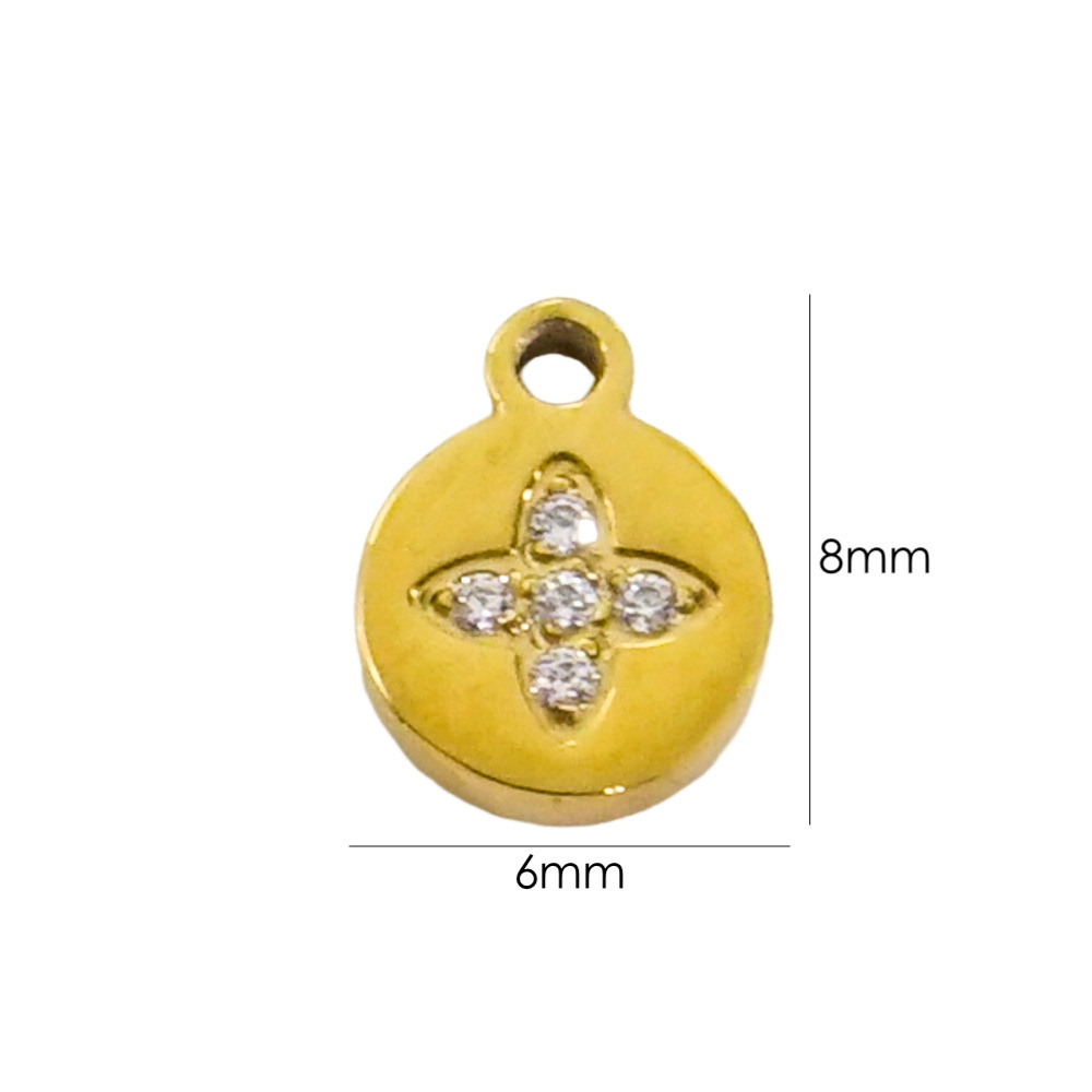 Charms Classification 1 Piece 304 Stainless Steel Zircon Star Heart Shape Pendant