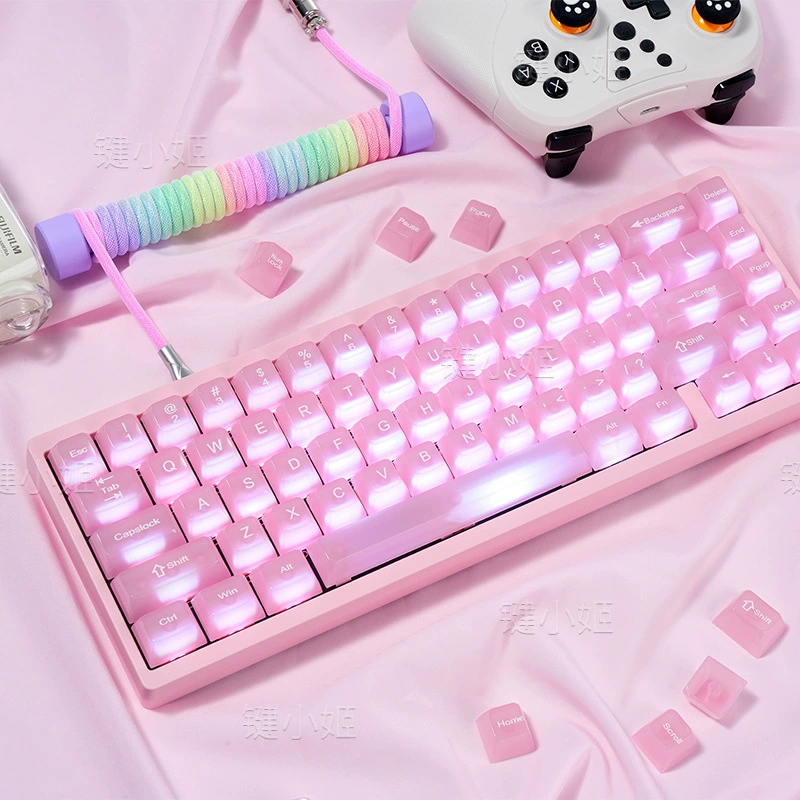 Набор колпачков клавиш Rabbit Ba Sakura Pink Fog (коробка), высота MDA, полибутилентерефталат, совместим с Mega Lion Mad68/fire