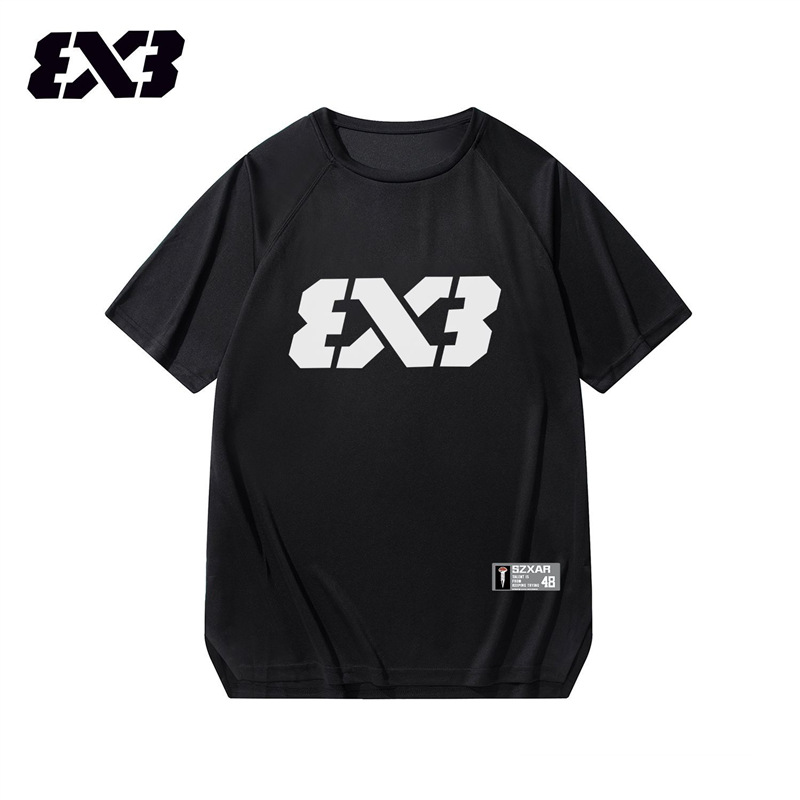 3V3 liga deportiva americana de manga corta hombre 2024 verano nuevo entrenamiento de baloncesto camiseta de tiro ropa de entrenamiento de secado rápido