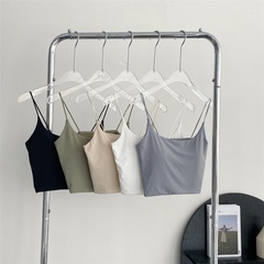 2023夏新款冰絲帶胸墊固定杯時尚裹胸內搭吊帶背修身少女美背抹胸