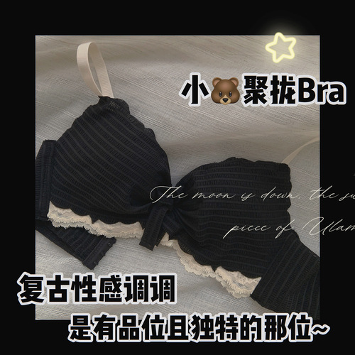 Pure Desire Sexy Lace Underwear Small Breast Push Up New 2024 Bra Set No Wire Ring Breast Retention Bra