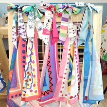 定制流行款式飘带丝巾双层围巾新品涤纶印花丝带丝巾